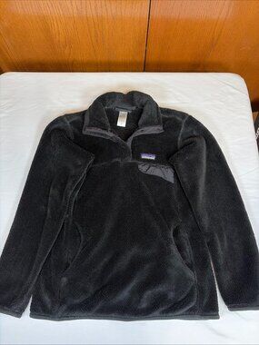 Patagonia 1/4 Snap Fleece Pullover Sweatshirt Women's XS Black